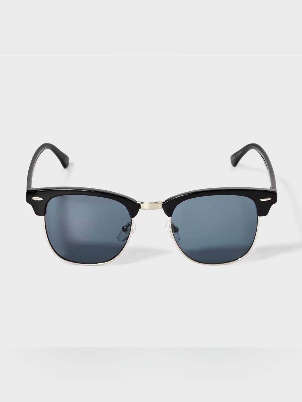 Men's Round Browline Sunglasses - Goodfellow & Co Black